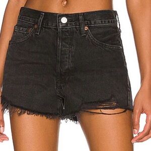 AGOLDE Parker Black Denim Shorts Size 33